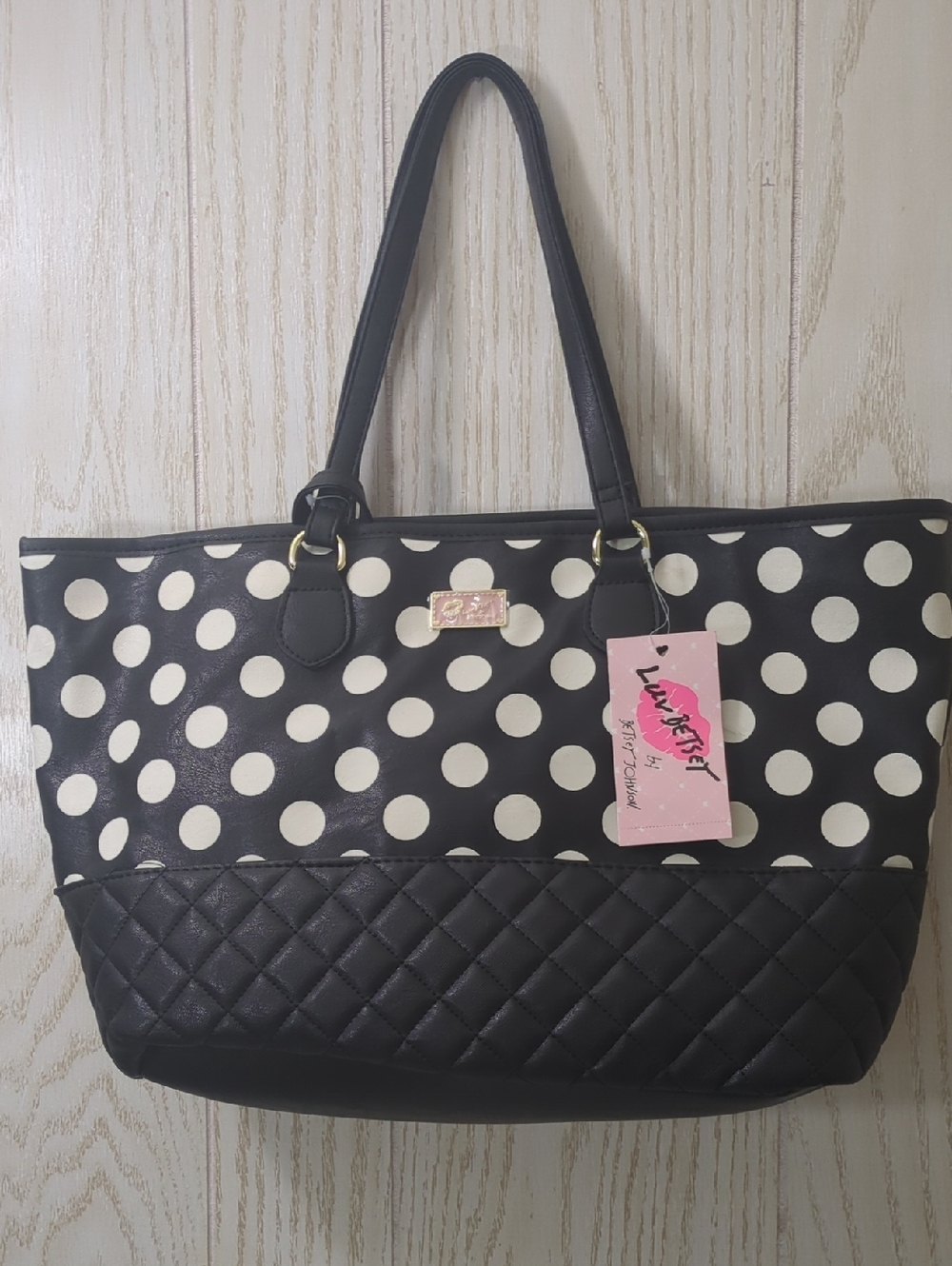 Luv Betsey Quilted Polka Dot Tota